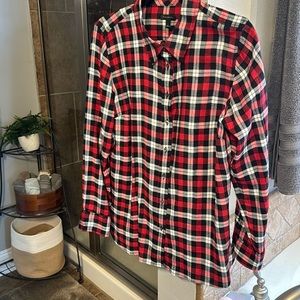Talbots tunic button front plaid top. Excellent condition little to no wear
